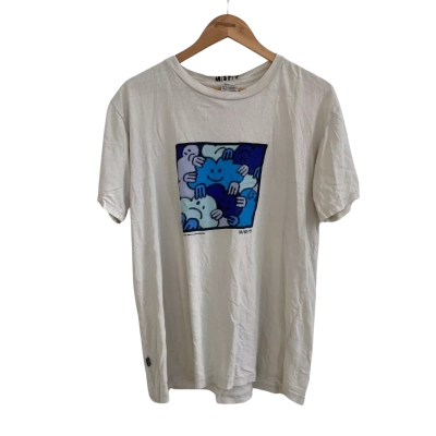 M/sf/t Mad Minds Vintage Mens  Size L Short Sleeve Shirt Off White 