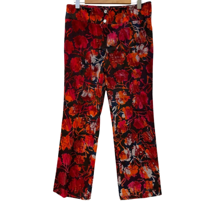  Ermis Womens  Size 14 Ankle Length Pants Floral 