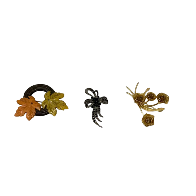 Various Vintage 3Pcs Brooches 
