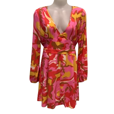 Mister Zimi.  Giselle Saffron Floral Long Sleeve Dress. Size 14 