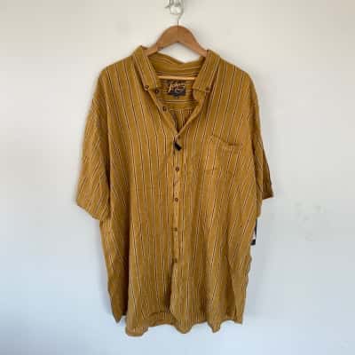 Johnny Bigg Mustard Denver Stripe Shirt  Size XXXXXL 