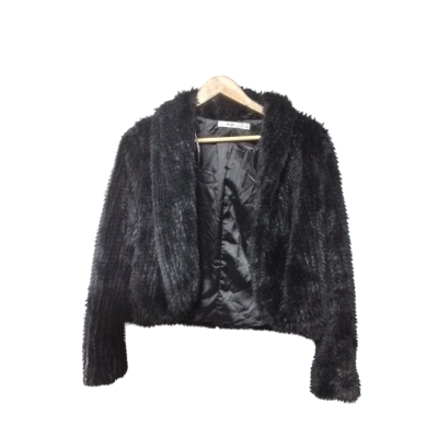 Jorge Womens  Size 6 Fur Coat Black  