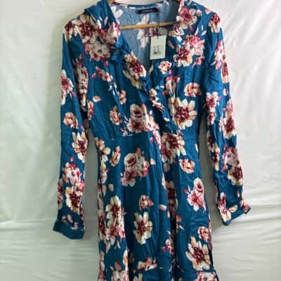 Portmans Womens Size 10 Floral Dress Blue / Floral BNWT