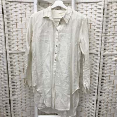 frockk Womens Size S Long Sleeve Shirt Off White 