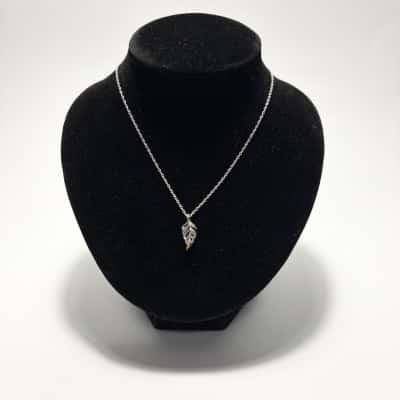  925 Sterling Silver Multicoloured Crystal Leaf Necklace 