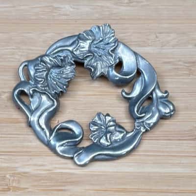 1986 Seagull Pewter Flower Brooch 