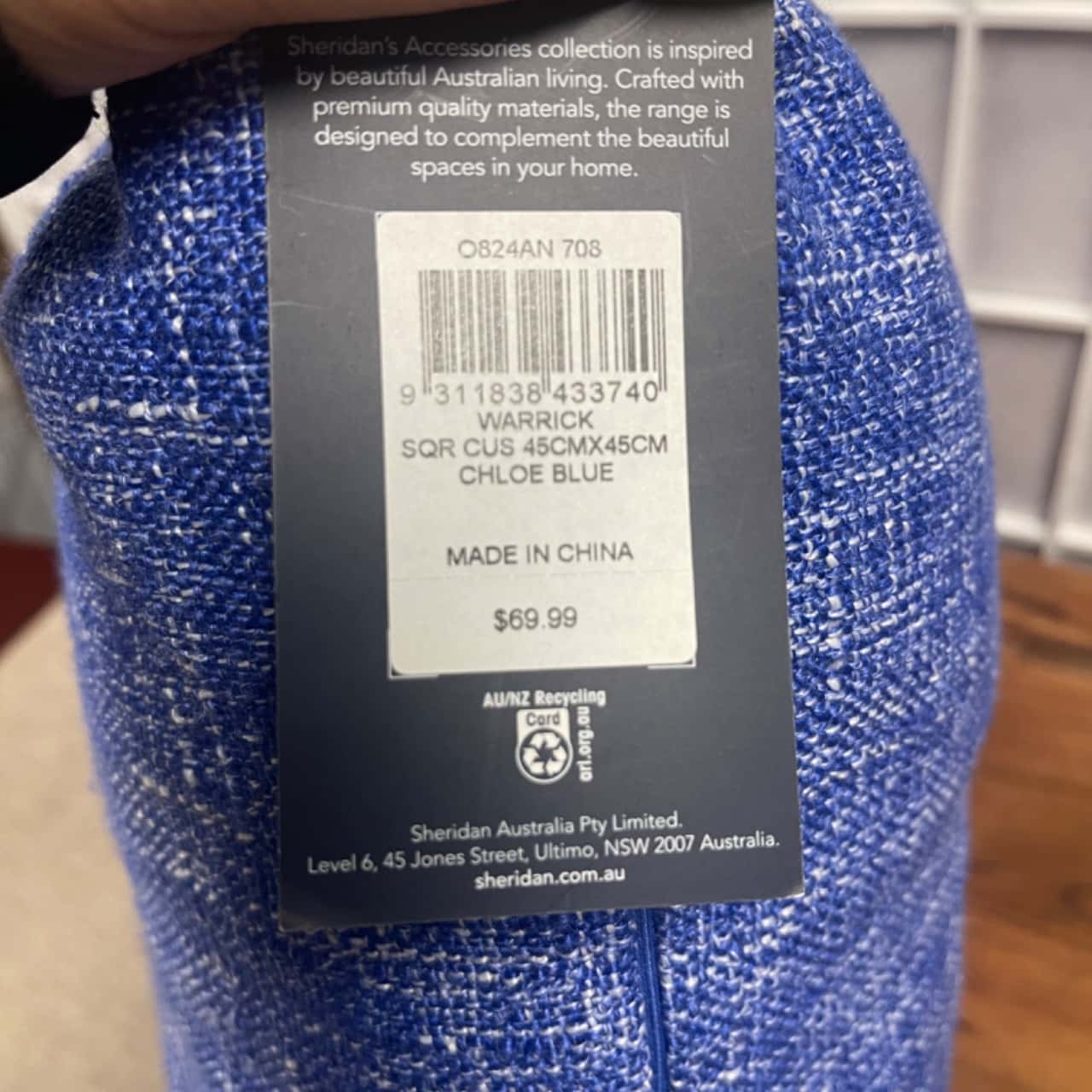 •REDUCED• Sheridan 'Chloe Blue' Throw Cushion x3(s)