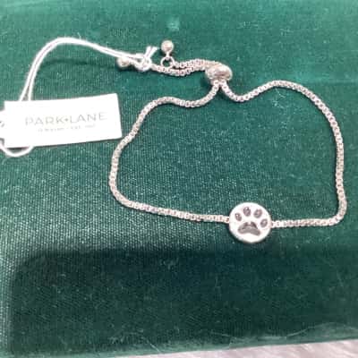 Womens Park Lane Silver Tone Paws Bracelet 