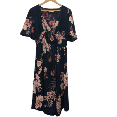 St Frock Womens  Size 12 Midi Dress Navy Blue 