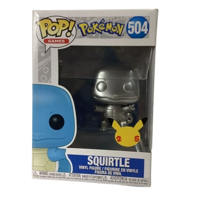 Funko Pop! Games Pokemon Squirtle #504 25th Anniversary Metallic Silver Vinyl Figure