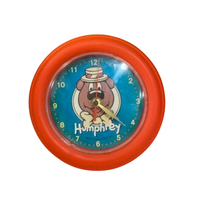 Vintage Red Humphrey B. Bear Wall Clock 
