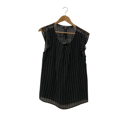 Basque Womens  Size  14 Blouse Black  / Checked / White 
