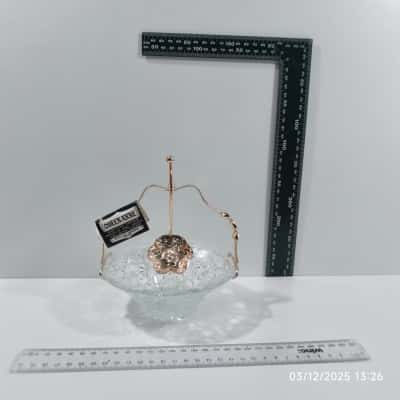 Queen Anne Glass Silver Plated Candy Nut Dish Tableware 