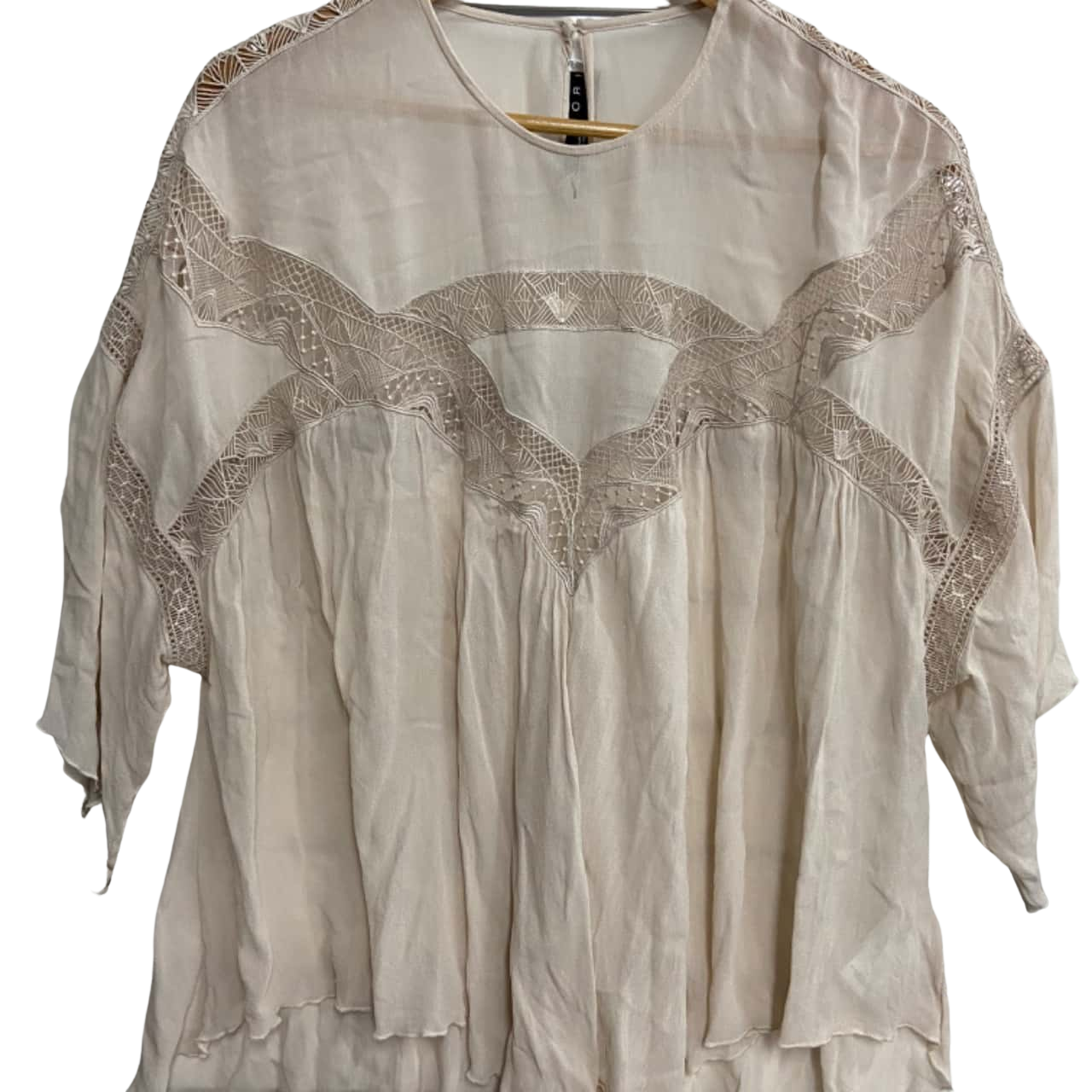 ZARA Tunique-blouse Dames T EU 42 gris clair-rose style décontracté
