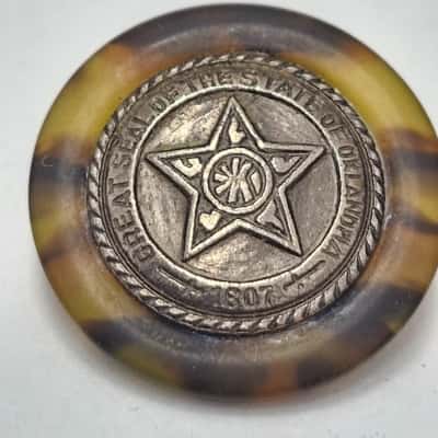 Antique Silver and Tortoise Shell - Great Seal Of The State Of Oklahoma 1807