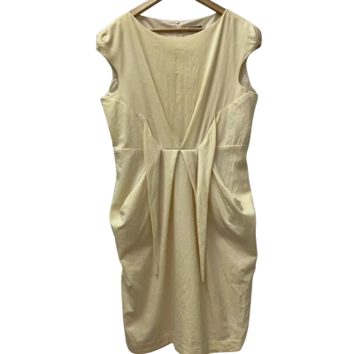  Carla Zampatti Womens  Size 14 Sleeveless Dress  Pale Yellow 