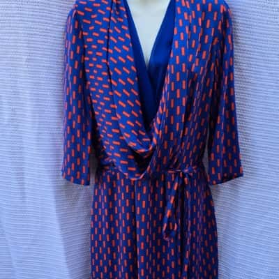 Diane Von Furstenberg Womens dress  Size 8 Blue / Orange 
