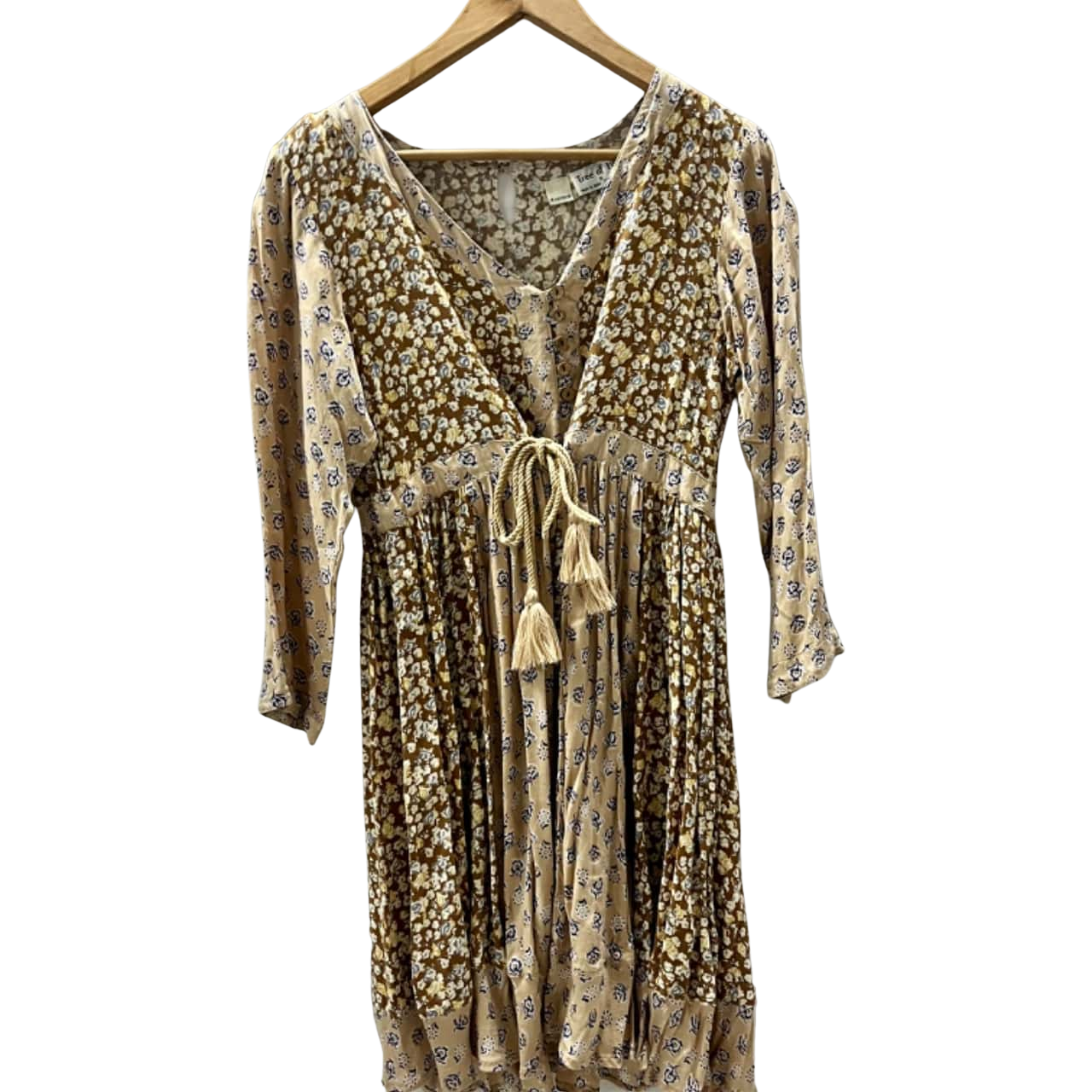 Tree of life Beige boho floral dress Size S(s)