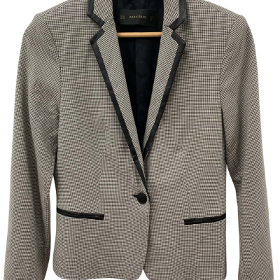Zara Womens  Size S Blazer Black  / Pattern / White 