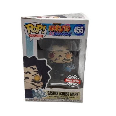 Funko Pop Naruto Shippuden #455 Sasuke (Curse Mark) Box Slightly Damaged & Sun-bleached Collectables