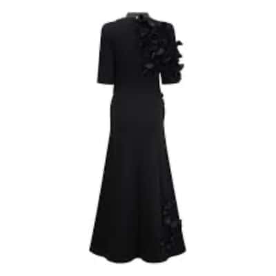  Miss Rosier Isidore Bowknot Appliquéd Maxi Dress Size M BNWT Black  