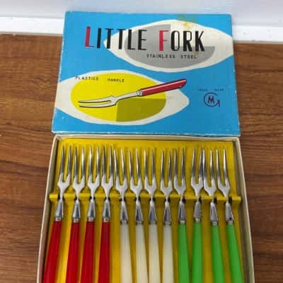 Vintage Stainless Steel Cocktail Forks