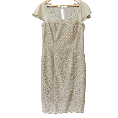 Vintage George Gross Womens Size 10 Gold Lace Formal Dress 