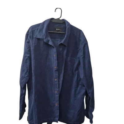 Ben Sherman Men's Size XXXL Long Sleeve Corduroy Shirt in Dark Blue 