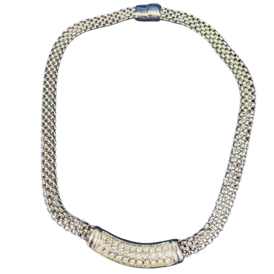 Noni B Womens silver tone, magnetic clasp. 45cm Choker Necklace 