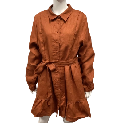 AERE Womens  Size 16 Mini Dress Caramel 
