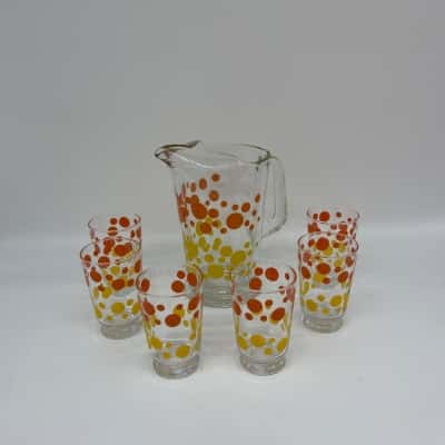 Retro Jug and 6 Glasses Set [S#3]