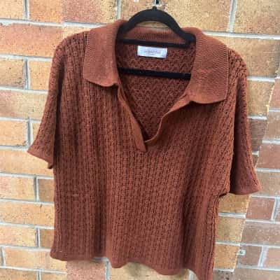 Serafina Womens  Size 12 Rust Short Sleeve and short set 