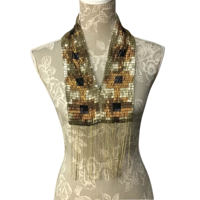 Unbranded Womens Metallic Beaded Bib Necklace