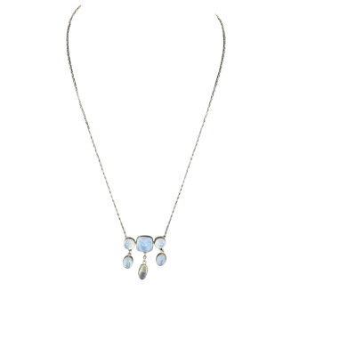  Womens Necklace Blue / Silver / White 