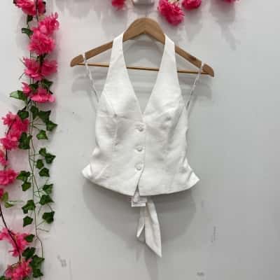 Kookai Womens Oyster Vest Top Size 14 White 