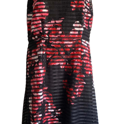 Women's LIZ JORDAN Dress Size 12 Black and Red Floral 