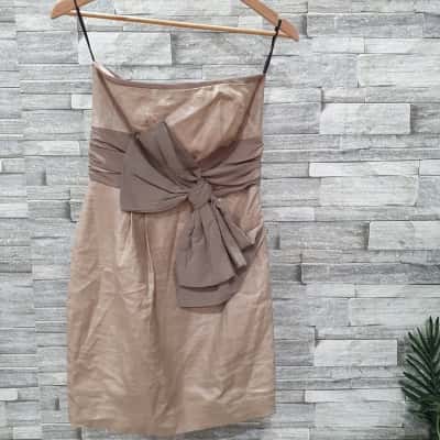 Martini Women's Cocktail Mini Champagne & Rose Gold Dress Size 8