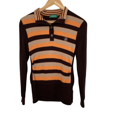 Biemlfdlkk Womens  Size S Button-down Cardigan Black  / Grey / Orange 
