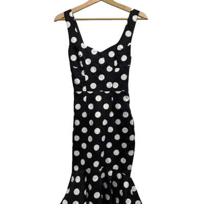 Alannah Hill Womens  Size 6 Black Dress With White Dots