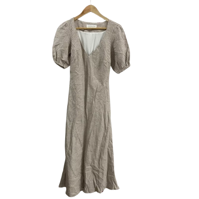  Womens  Jillian Boustred Size S Phillipa Maxi Dress Brown Stripe