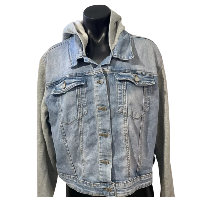 City Chic Womens  Size M Denim Jacket Blue / Grey 