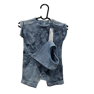 Kidding Around New Born Baby Size 0000 Onesie+Bib Blue BNWT