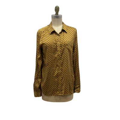 Equipment Womens  Size L Long Sleeve Top Mustard 