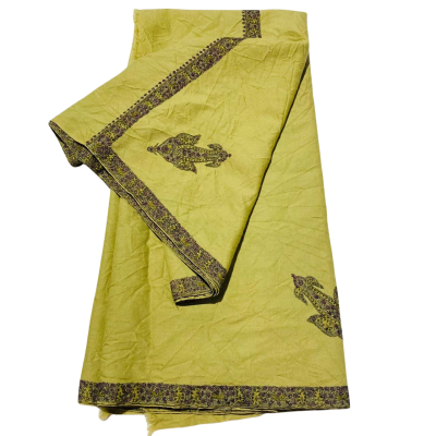 Large  Embroidered Khaki Table Cloth 250 x 155 cm