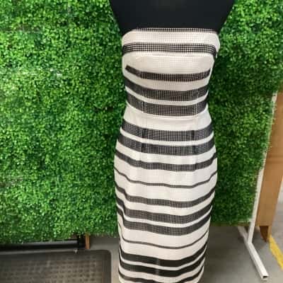 Veronika Maine Womens  Size M Cocktail Dress Black  / White 