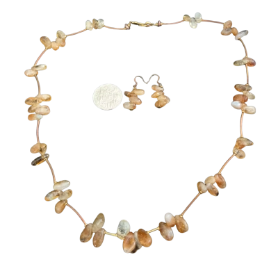 Hand Made Beaded Necklace & Earring Set