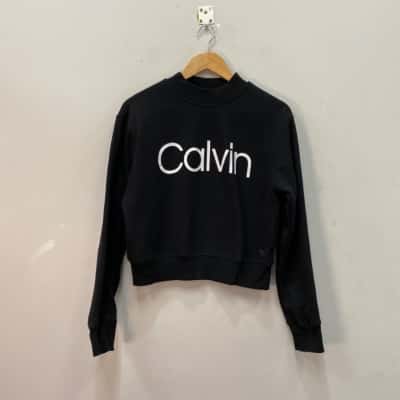 Calvin Klein Performance Womens  Size M Cropped Jumper Black  