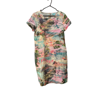 Women’s Blue Illusion   Size S Short Sleeve Dress  Floral 