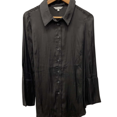 Veronica Maine Womens  Size 10 Button Up Top Black  