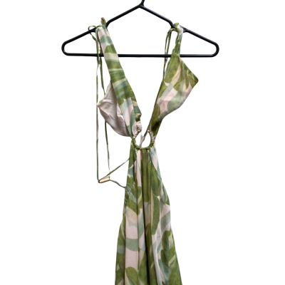  Womens  Size 14 Floral Dress Green / Nude / Yellow 
